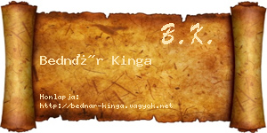 Bednár Kinga névjegykártya