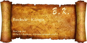 Bednár Kinga névjegykártya
