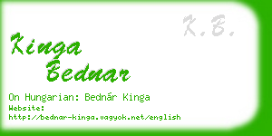 kinga bednar business card
