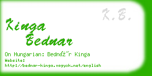 kinga bednar business card